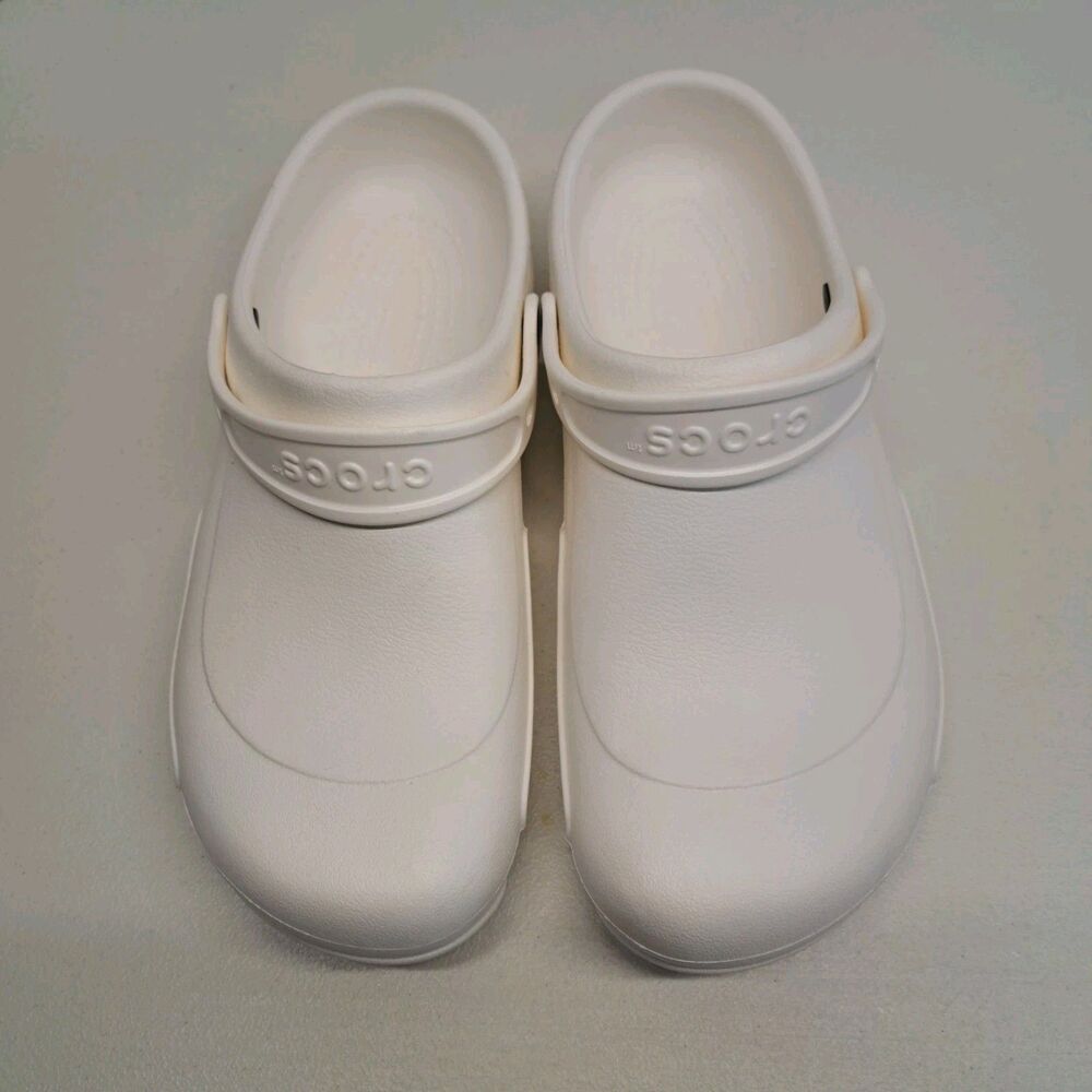 CROCS Bistro Adult Work Clogs Men's 12 White Waterproof Slip-Resistant Shoes